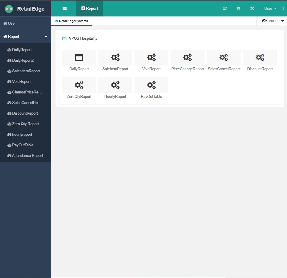 Mobile POS reporting dashboard